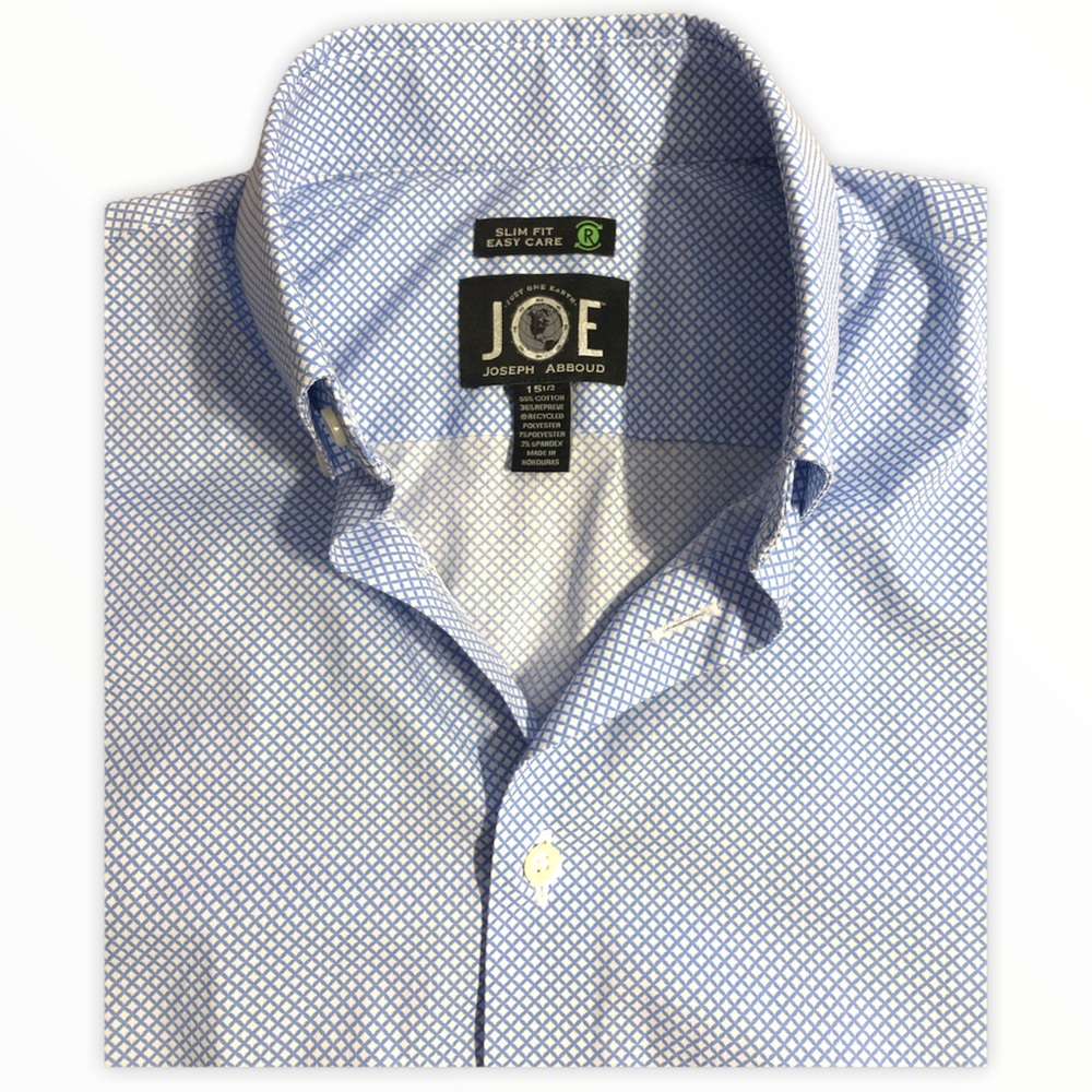 Joseph Abboud Blue & White Dress Short Sleeve